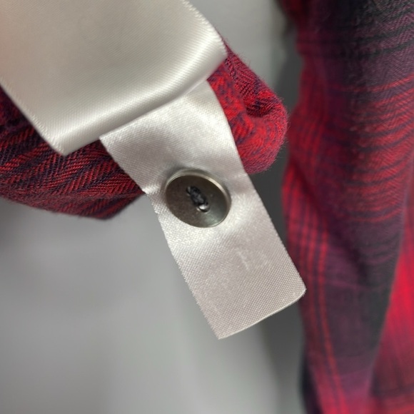 Rebel Rogue Plaid Brushed Cotton Button Up Shirt Magenta Purple Black Size M - Picture 10 of 13